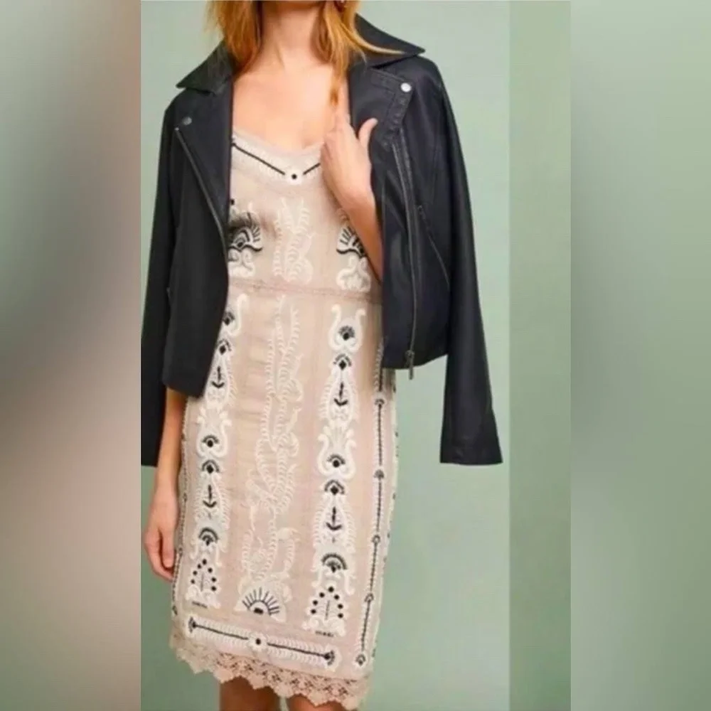Anthropologie Maeve Embroidered Sleeveless Midi Slip Dress XS - *FREE* Shipping - Picture 1 of 12